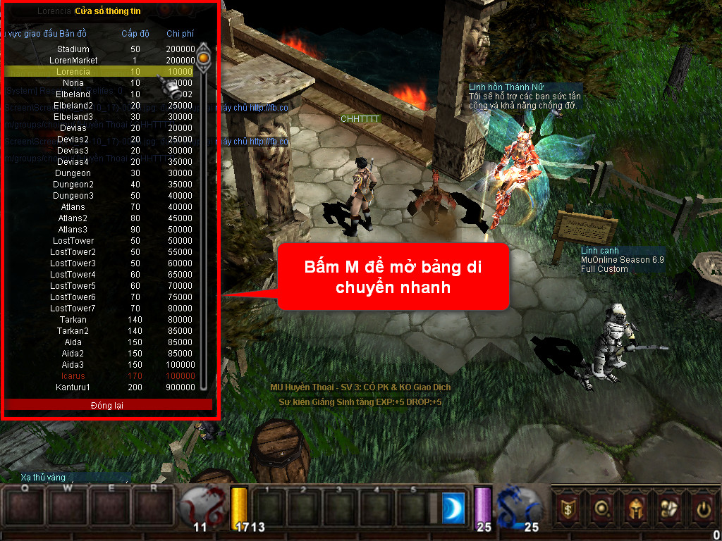 Chức năng chính của Game MU Thế Kỷ